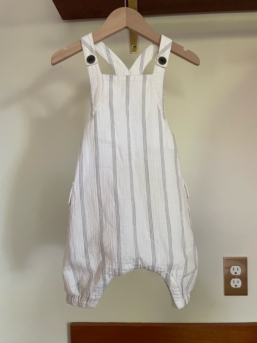 Banana Republic White Overalls with Gray Pinstripes - Kids